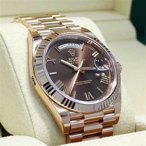 rolex day-date rose gold chocolate dial|rolex presidential rose gold price.